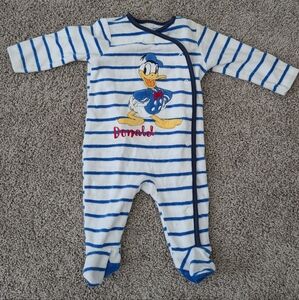 Disney C&A Blue/White Donald Duck Footie Size 6 Months